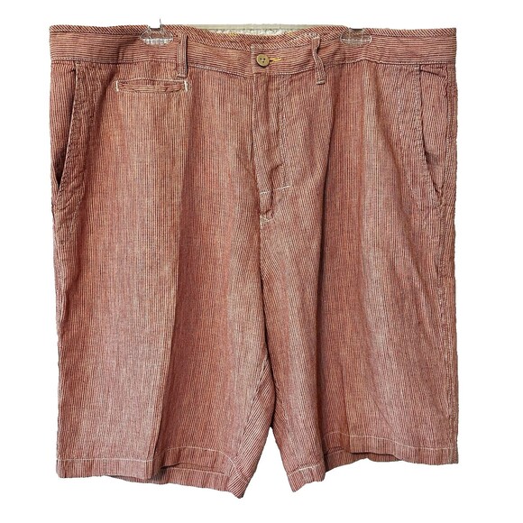 Tommy Bahama Mens Relax Shorts Red Stripe 100% Linen Size 40 - Picture 1 of 16